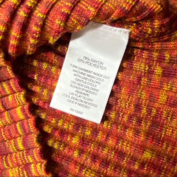 Hannah Multi Color Scoop Neck 3/4 Sleeve Ribbed Sweater - Picture 6 of 6